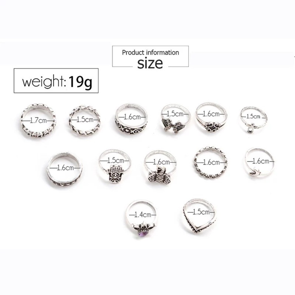 3/$30 🤍 Bohemian Silver Ring Set - Picture 4 of 5